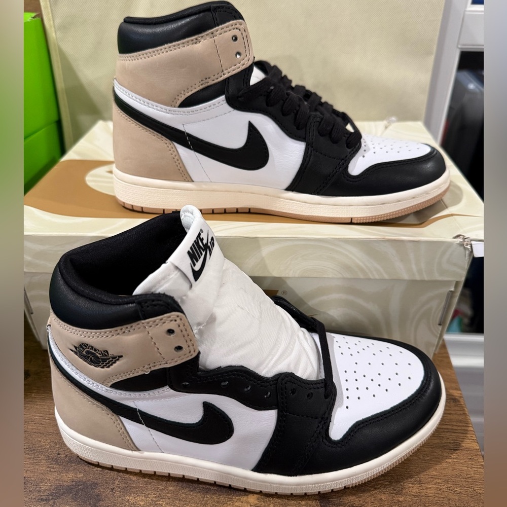 Nike Jordan 1 Retro High OG Shoes Latte Black Legend Brown Women’s Size 7 New
